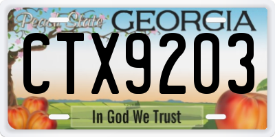 GA license plate CTX9203