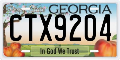GA license plate CTX9204