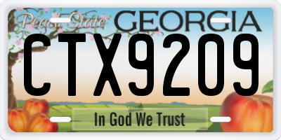 GA license plate CTX9209