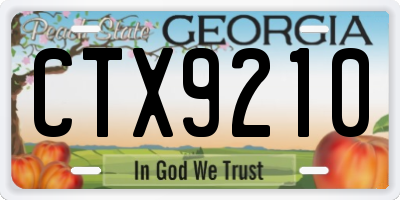 GA license plate CTX9210