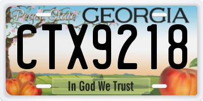 GA license plate CTX9218