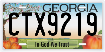 GA license plate CTX9219