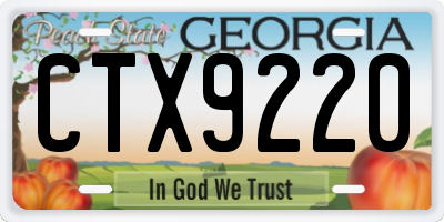 GA license plate CTX9220