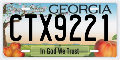 GA license plate CTX9221