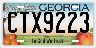 GA license plate CTX9223