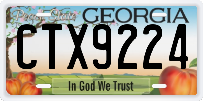 GA license plate CTX9224