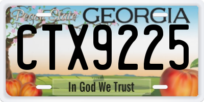 GA license plate CTX9225