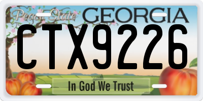 GA license plate CTX9226