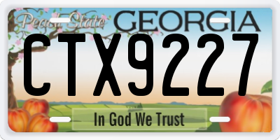 GA license plate CTX9227