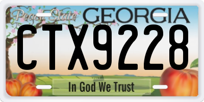 GA license plate CTX9228