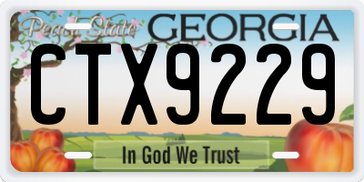GA license plate CTX9229