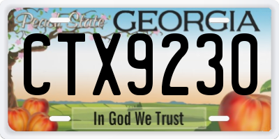 GA license plate CTX9230