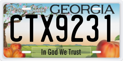 GA license plate CTX9231