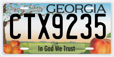 GA license plate CTX9235