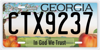 GA license plate CTX9237