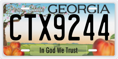 GA license plate CTX9244