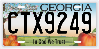GA license plate CTX9249