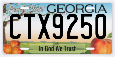 GA license plate CTX9250