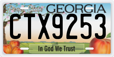 GA license plate CTX9253