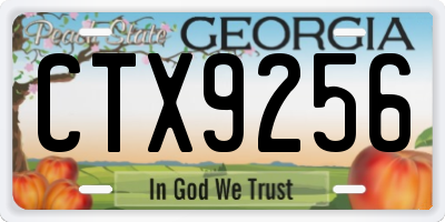 GA license plate CTX9256