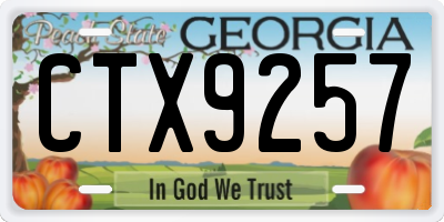 GA license plate CTX9257