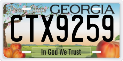 GA license plate CTX9259