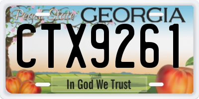 GA license plate CTX9261