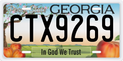 GA license plate CTX9269