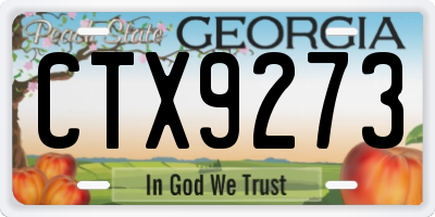 GA license plate CTX9273