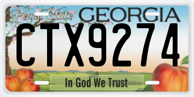 GA license plate CTX9274