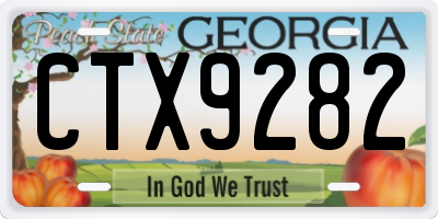GA license plate CTX9282