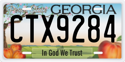GA license plate CTX9284