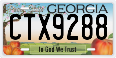 GA license plate CTX9288