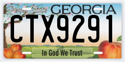 GA license plate CTX9291