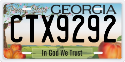 GA license plate CTX9292