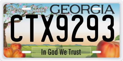 GA license plate CTX9293