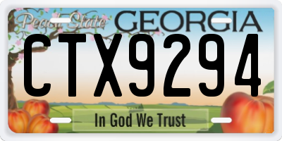 GA license plate CTX9294
