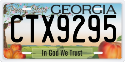 GA license plate CTX9295