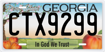 GA license plate CTX9299