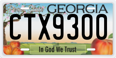 GA license plate CTX9300