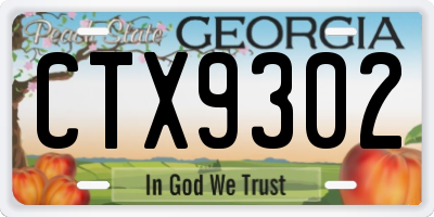 GA license plate CTX9302