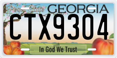 GA license plate CTX9304
