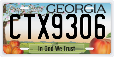 GA license plate CTX9306