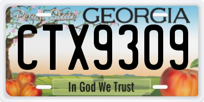GA license plate CTX9309
