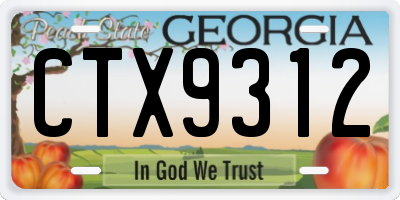 GA license plate CTX9312