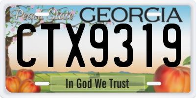 GA license plate CTX9319