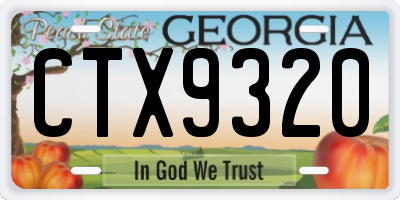 GA license plate CTX9320