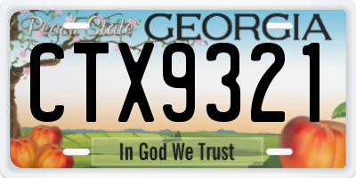 GA license plate CTX9321