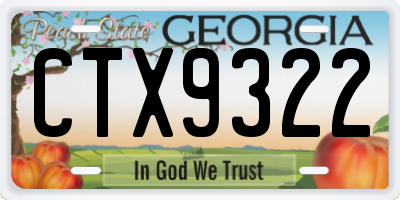 GA license plate CTX9322