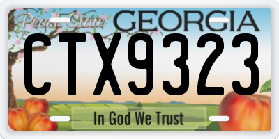 GA license plate CTX9323